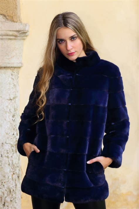 Cappotto in visone multicolor 